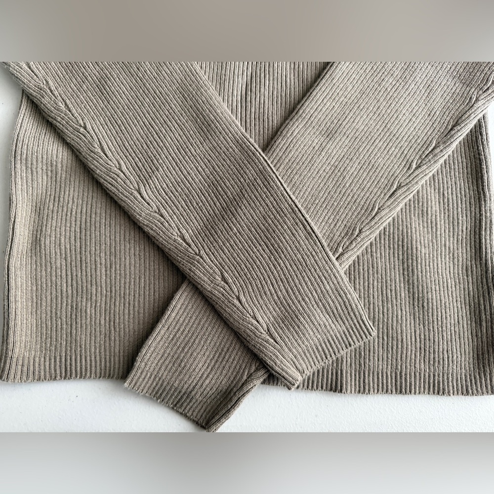 🤎🧶GAP Taupe Pullover Hoodie Cotton Rib Sweater - Picture 2 of 4